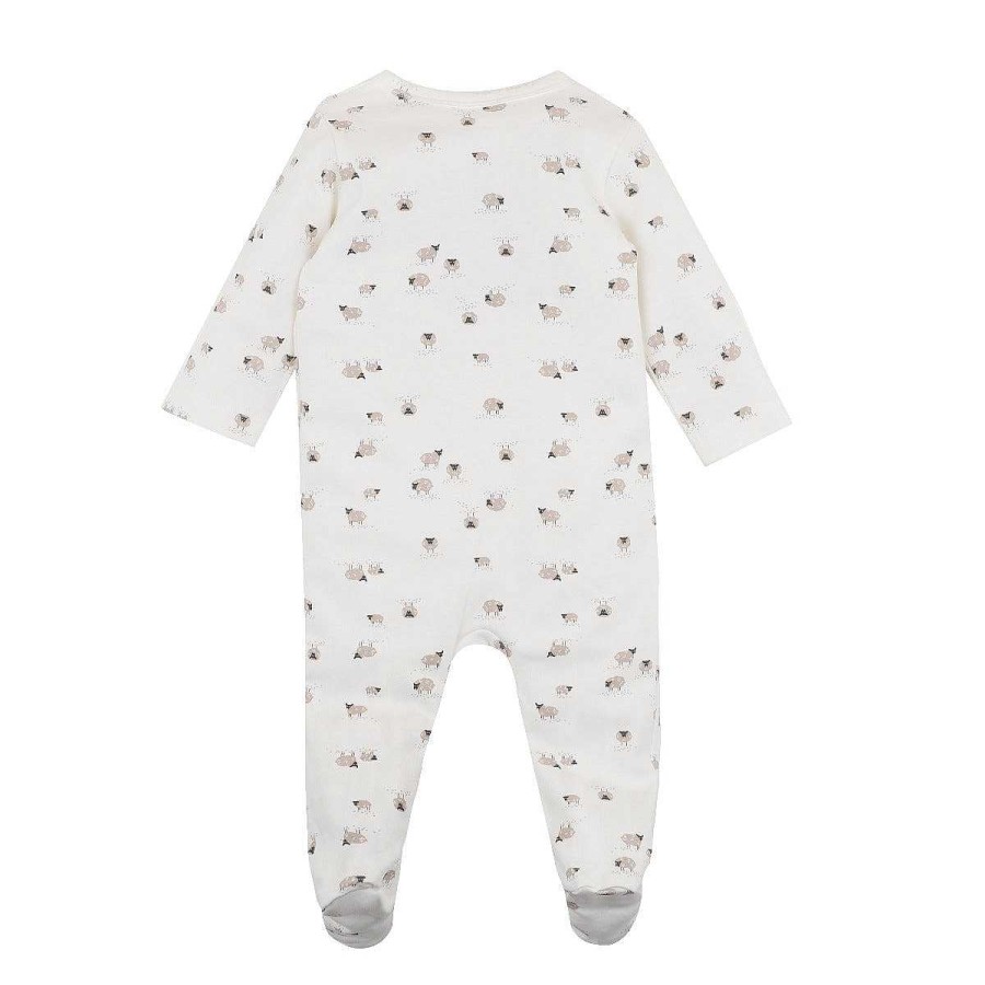 WHITE LABEL Sheep Long Sleeve Organic Romper