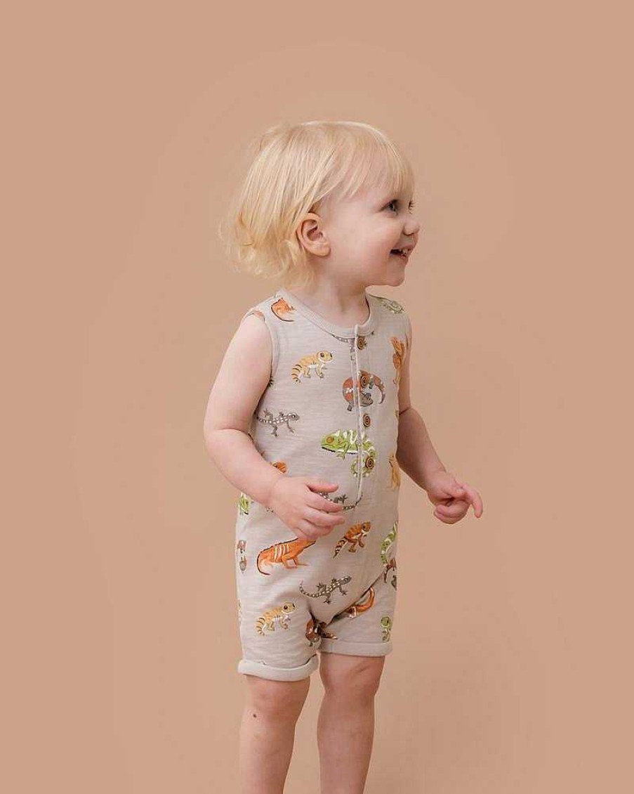 FOX & FINCH Lounging Lizard Ss Romper