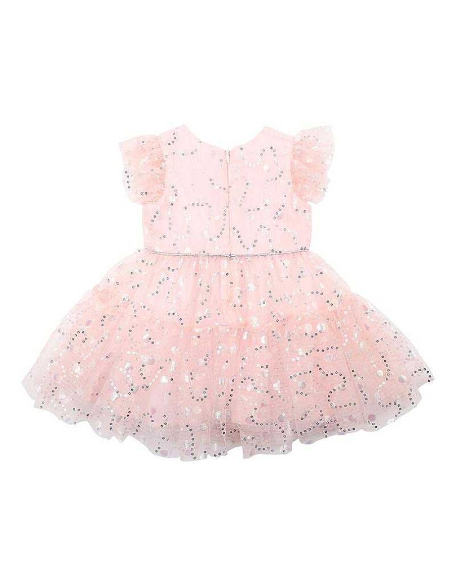 BEBE Party Sparkle Frill Dress