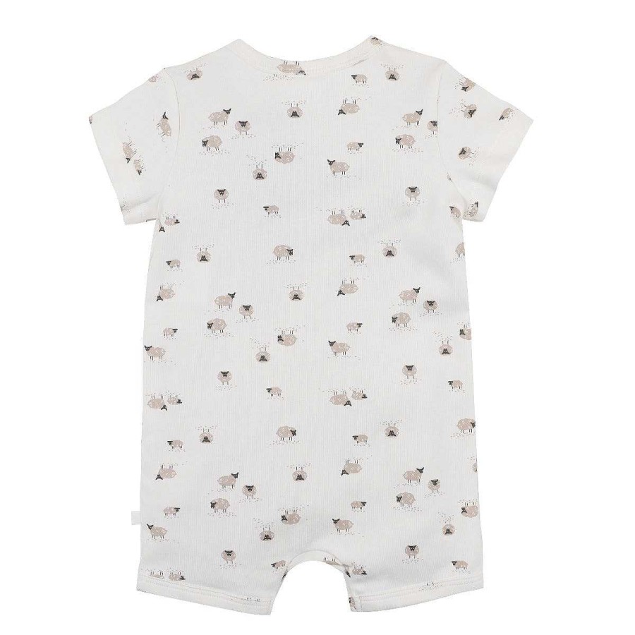 WHITE LABEL Sheep Short Sleeve Organic Romper