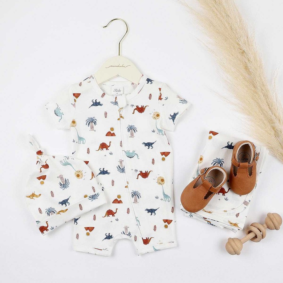 WHITE LABEL Dino Organic Ss Romper