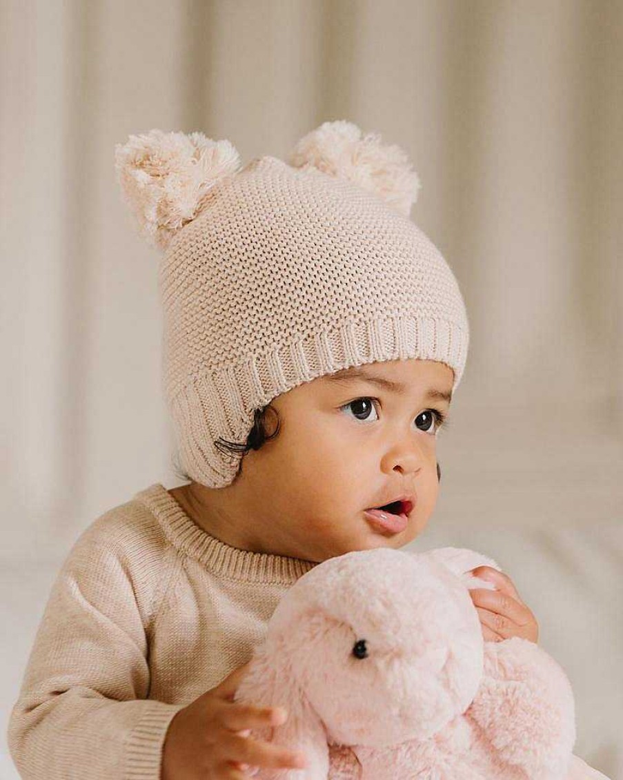 BEBE Olive Pom Pom Knitted Beanie