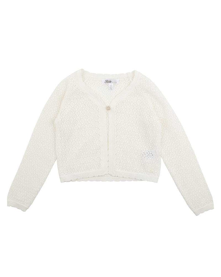 BEBE Girls Pointelle Knit Cardigan 3-7Yrs