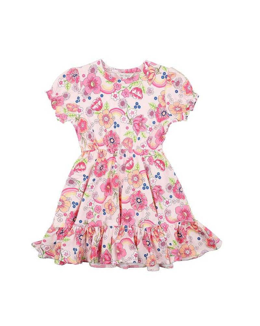 FOX & FINCH Retro Rainbow Print Dress 3-7Yrs