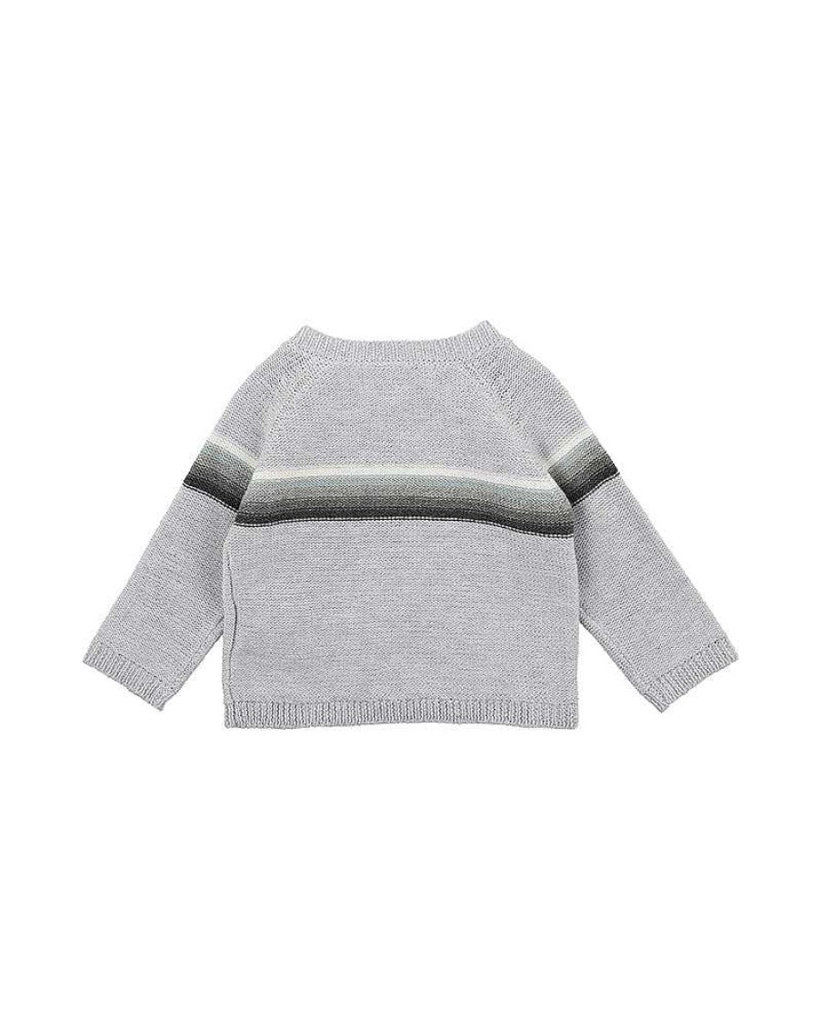 BEBE White Marl Stripe Wrap Jumper