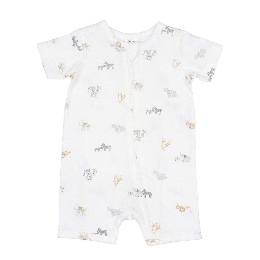 WHITE LABEL Safari Organic Short Sleeve Romper