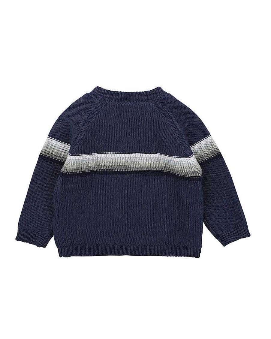 BEBE Indigo Stripe Wrap Jumper