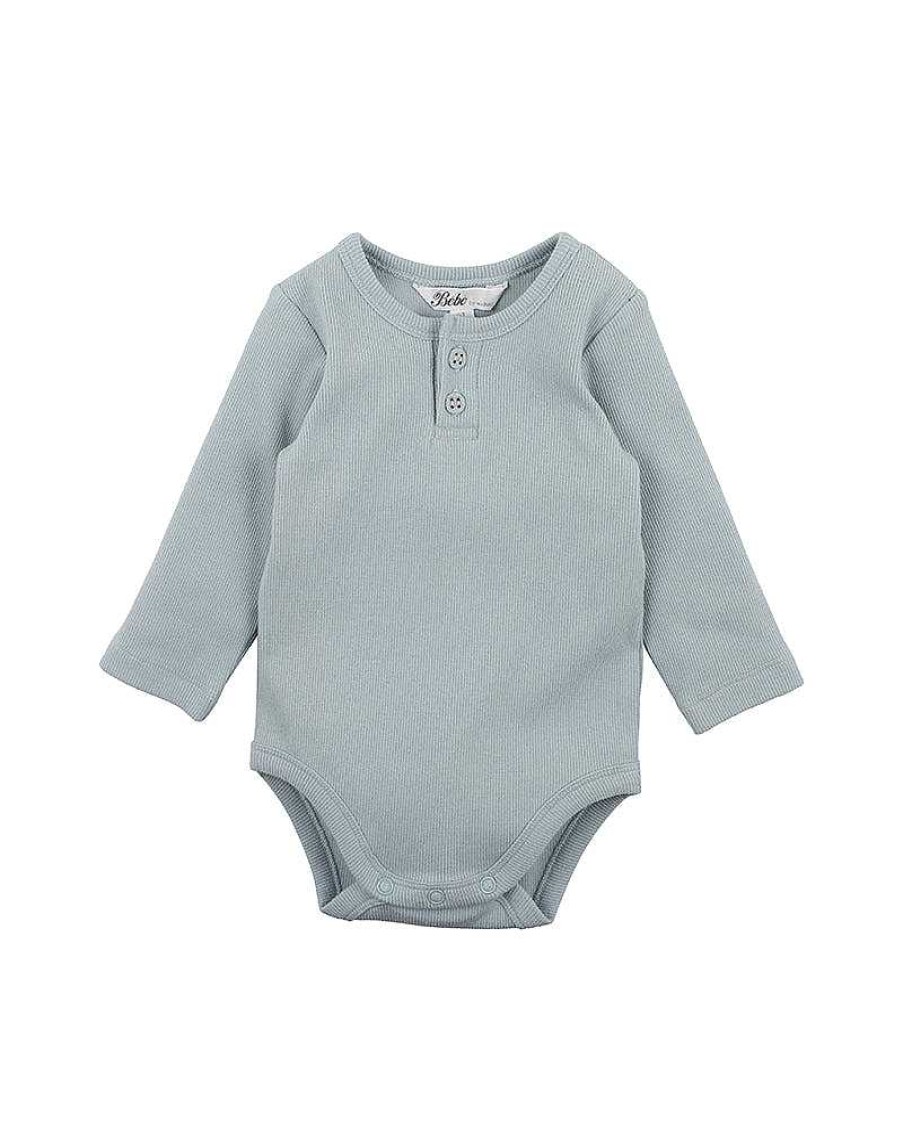 BEBE Sky Blue Rib Bodysuit