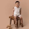 BEBE Milo Linen Stripe Romper