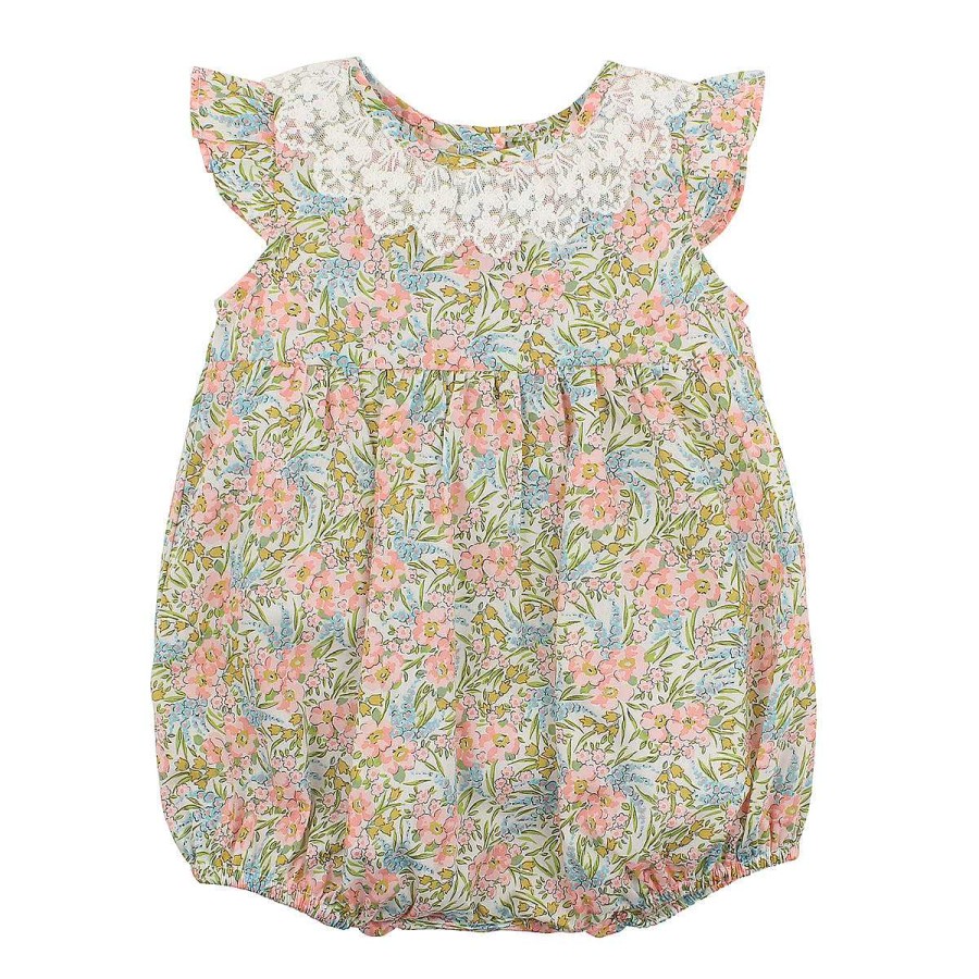 BÉBÉ Swirling Petals Collar Romper