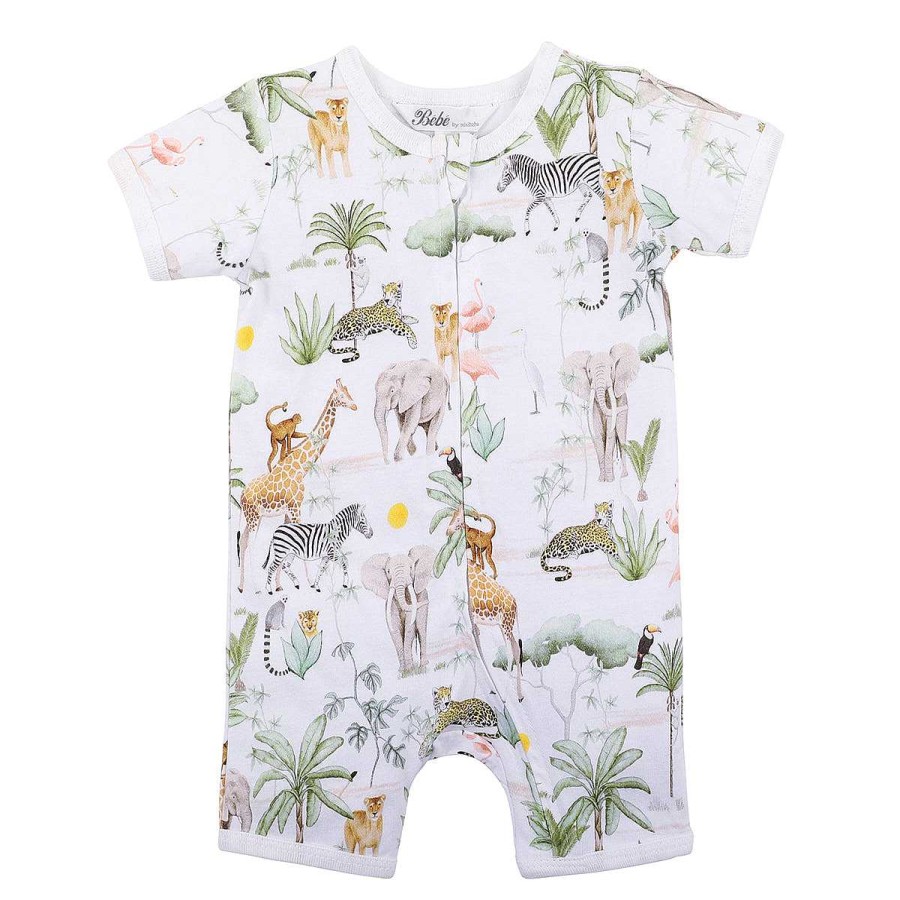 BÉBÉ Lucas Safari Ss Zip Romper