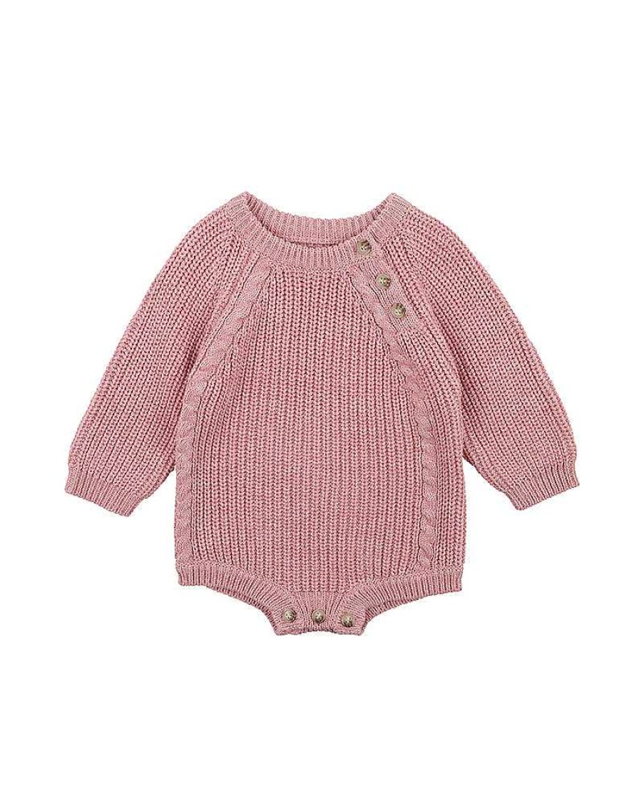 FOX & FINCH Pink Rib Knit Bodysuit