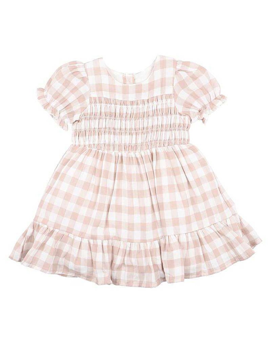 BEBE Quinn Check Dress W Shirring