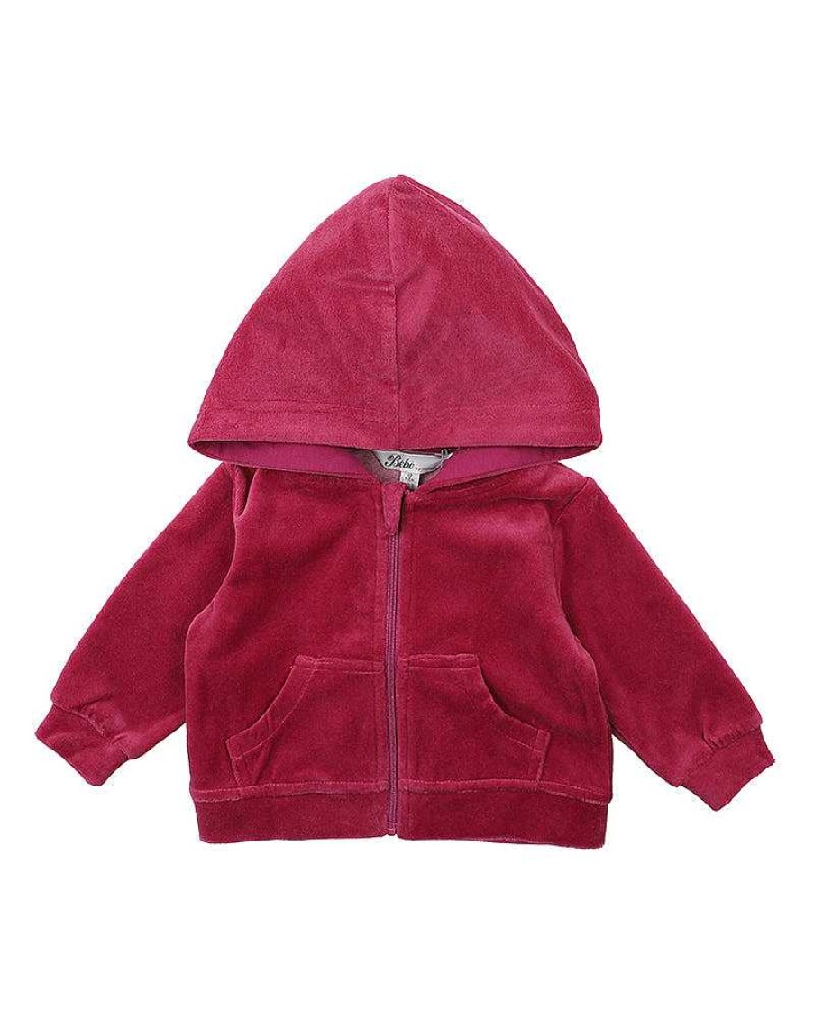 BEBE Lucie Velour Zip Hoodie