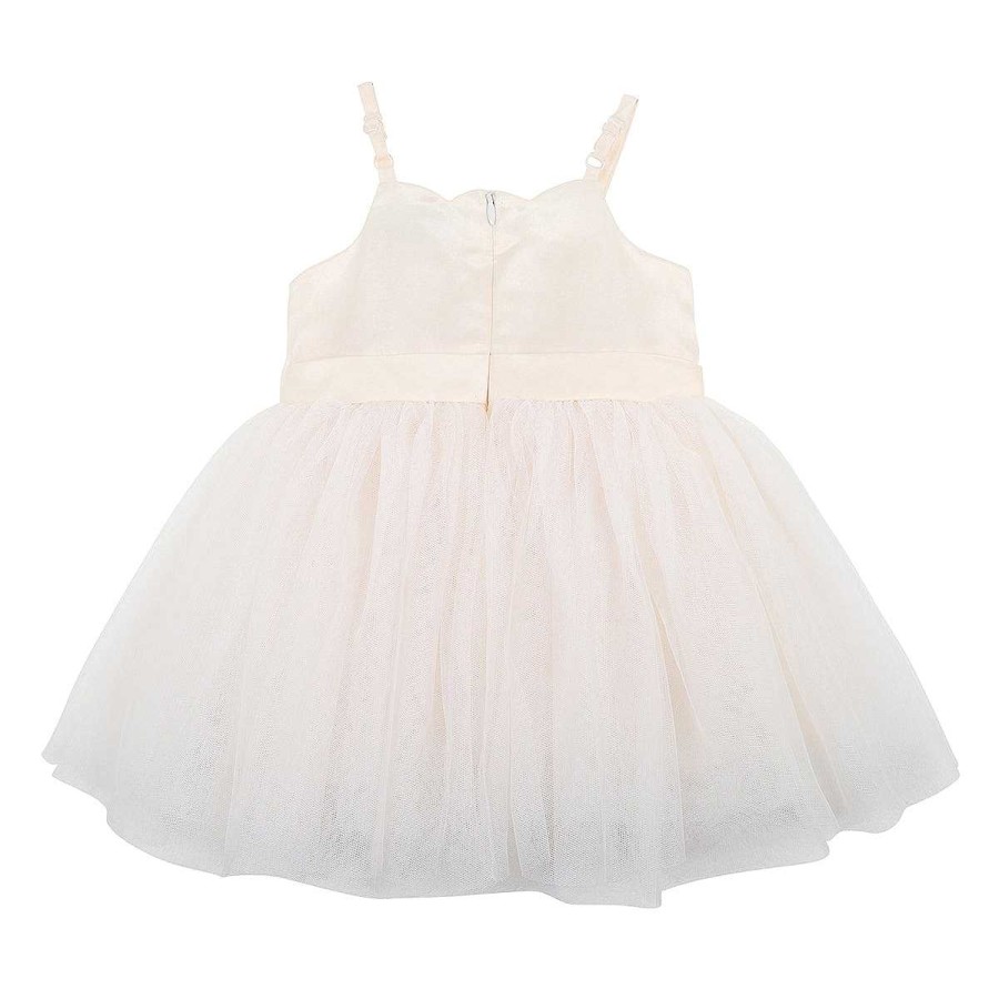 BÉBÉ Champagne Lace Bodice Dress