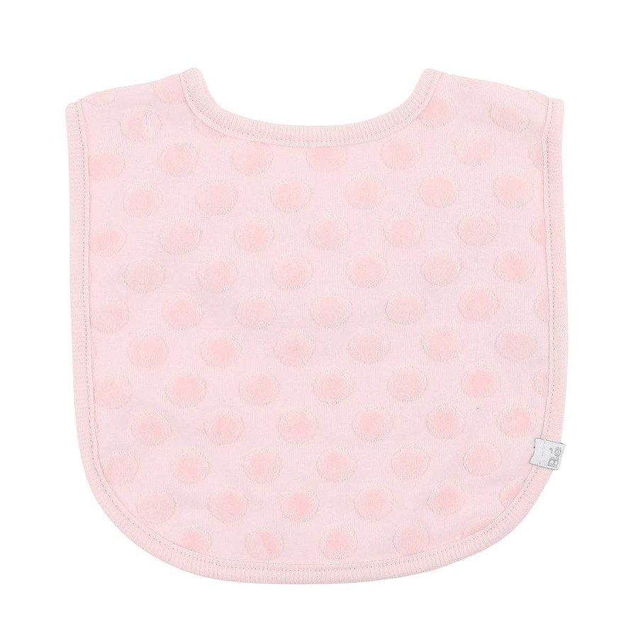 BÉBÉ Pink Spot Layette Reversible Velcro Bib