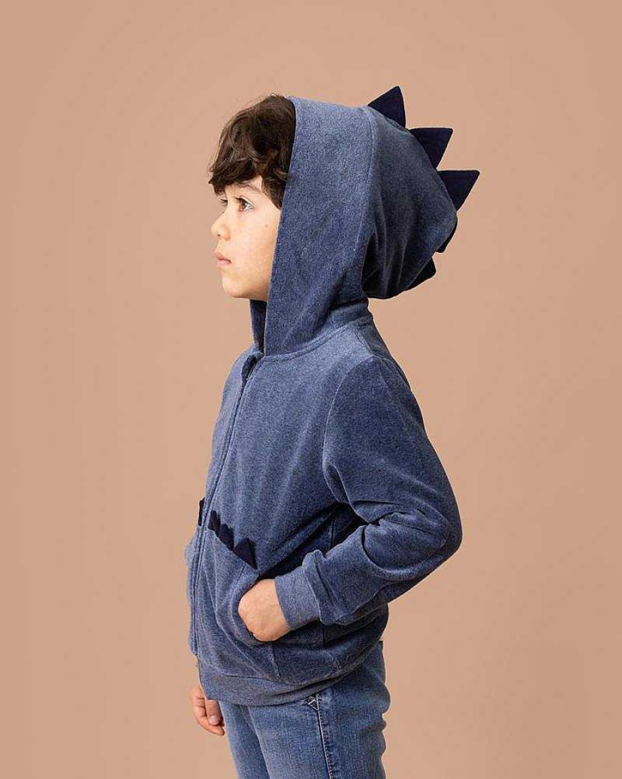 FOX & FINCH Dragon Velour Zip Hoodie 3-5 Yrs