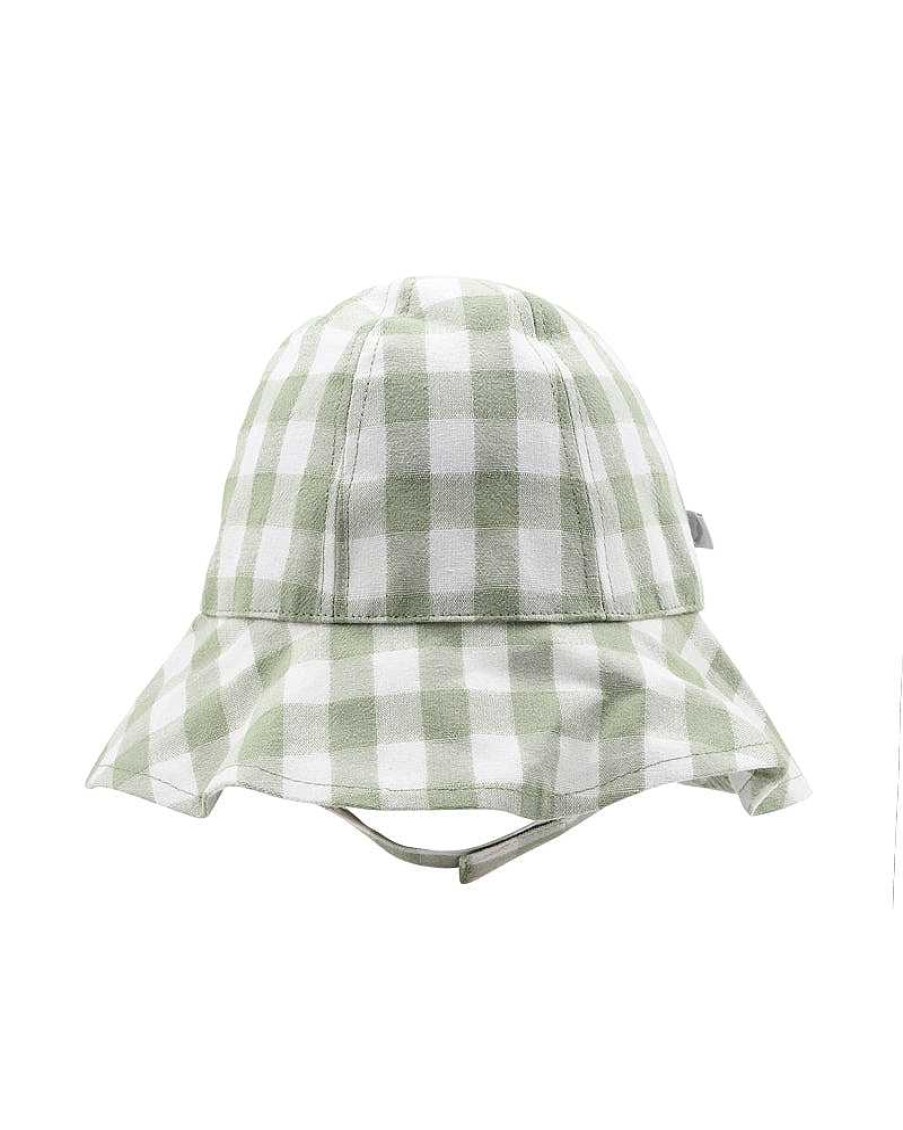 FOX & FINCH Green Gingham Sun Hat