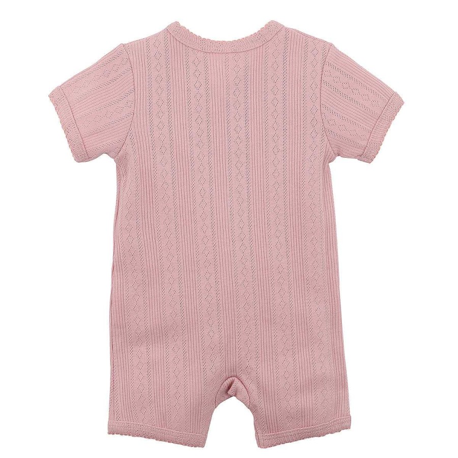 WHITE LABEL Dusky Pink Pointelle Ss Romper