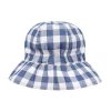 BEBE Hallie Blue Check Sun Hat