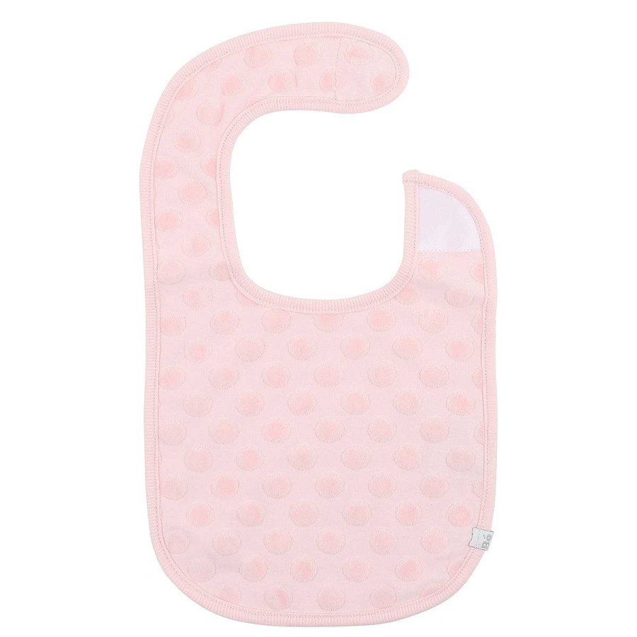 BÉBÉ Pink Spot Layette Reversible Velcro Bib