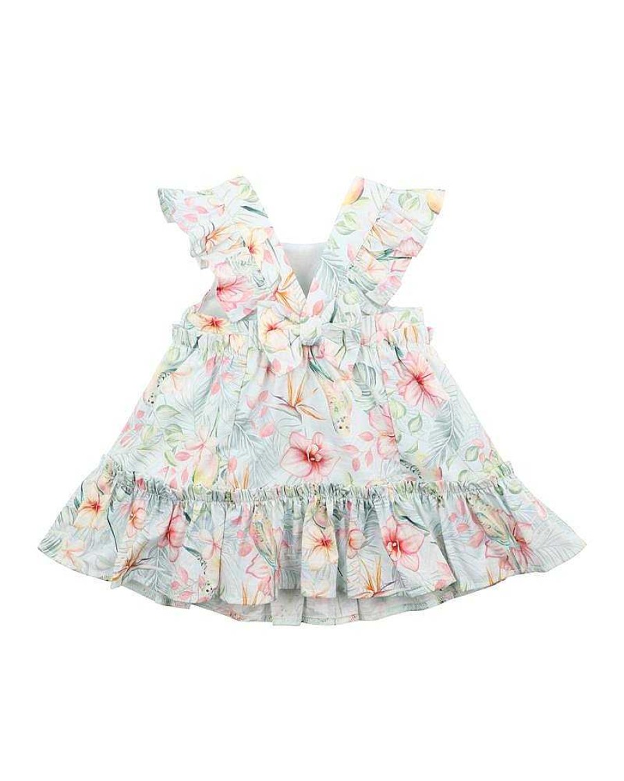 FOX & FINCH Budgie Blue Floral Dress