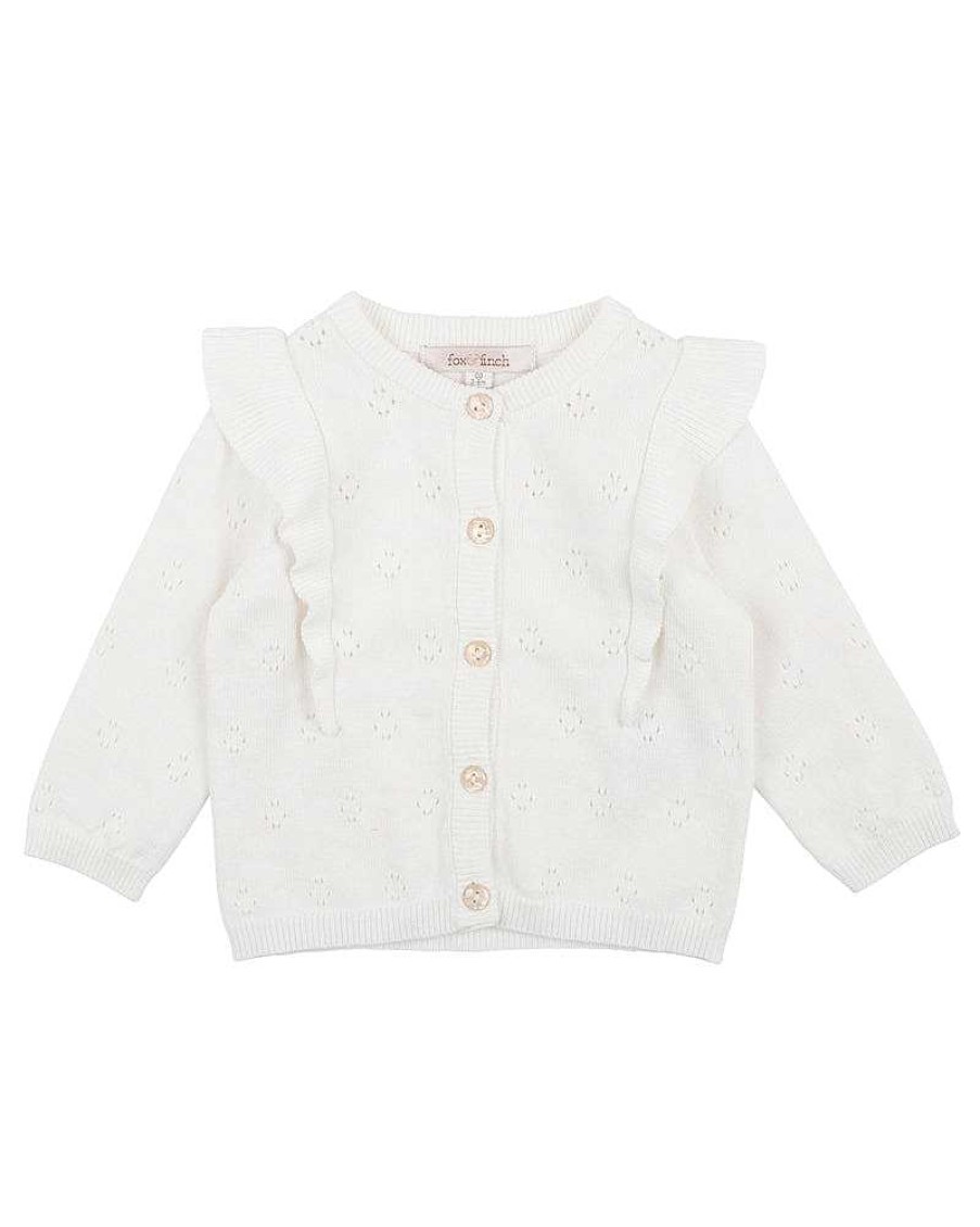 FOX & FINCH Cloud Frill Pointelle Cardigan