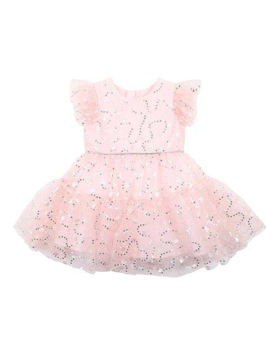 BEBE Party Sparkle Frill Dress