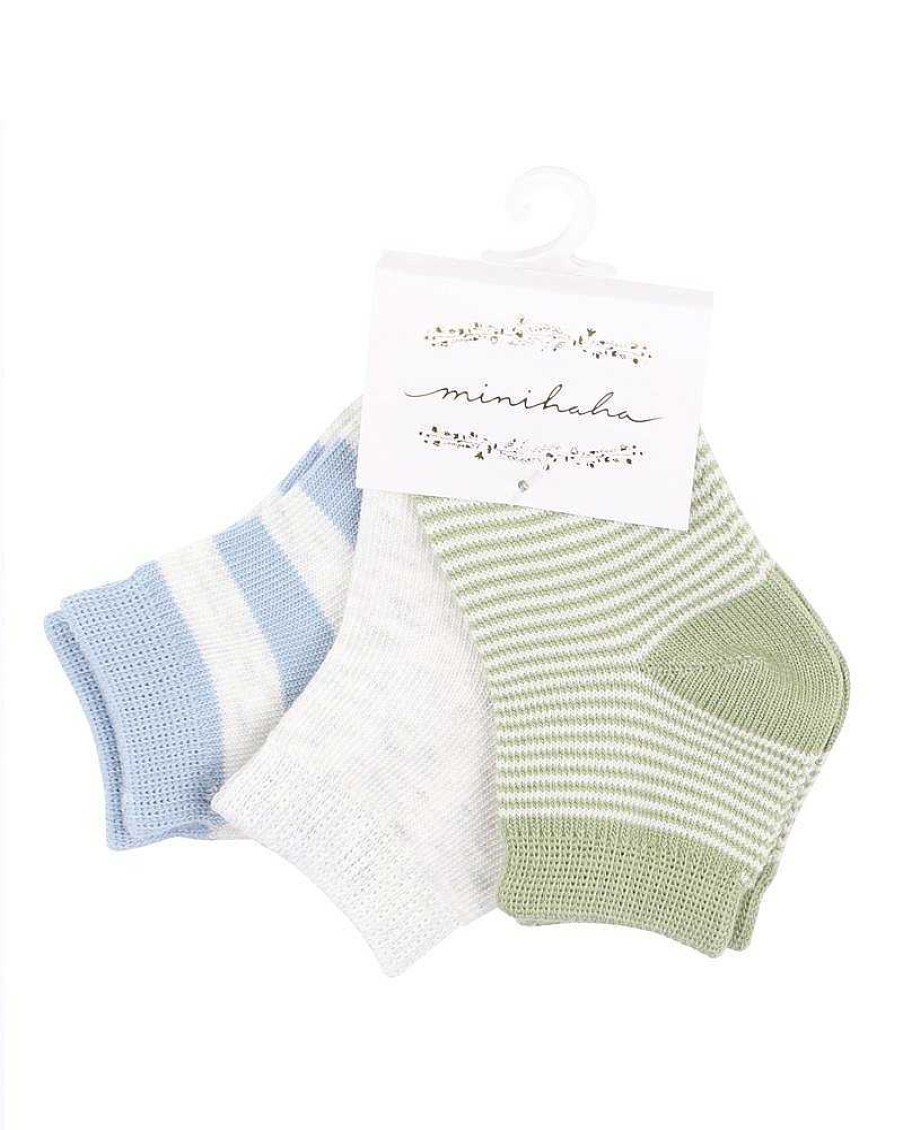 MINIHAHA 3 Pk Socks - Blues & Greens