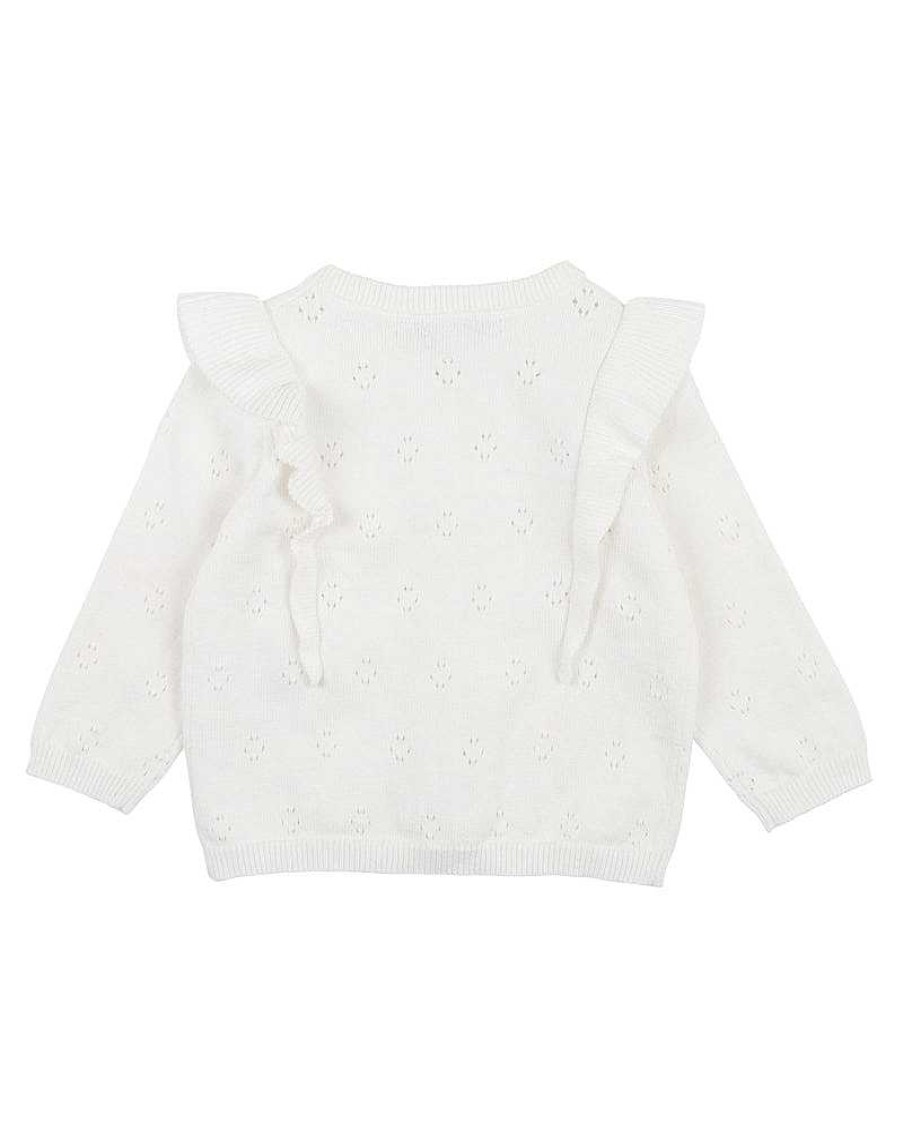 FOX & FINCH Cloud Frill Pointelle Cardigan