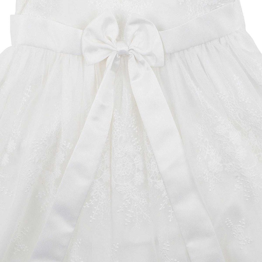 BÉBÉ Open Back Christening Dress With Bloomer