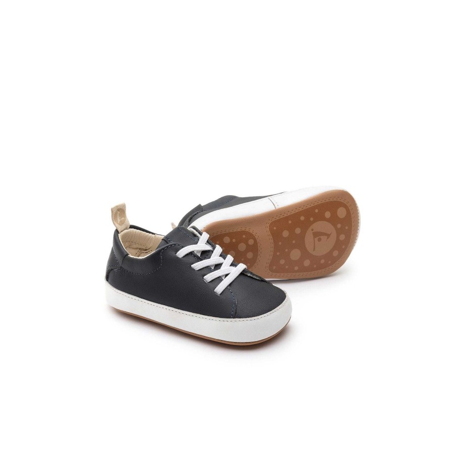 TIP TOEY JOEY White Navy Leather Runner Shoe