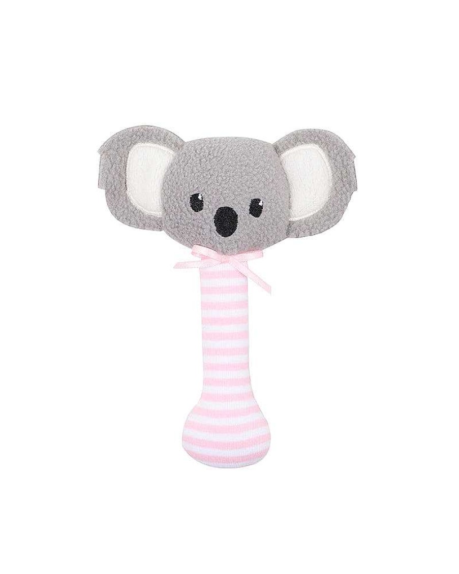 ALIMROSE Pink Baby Koala Stick Rattle