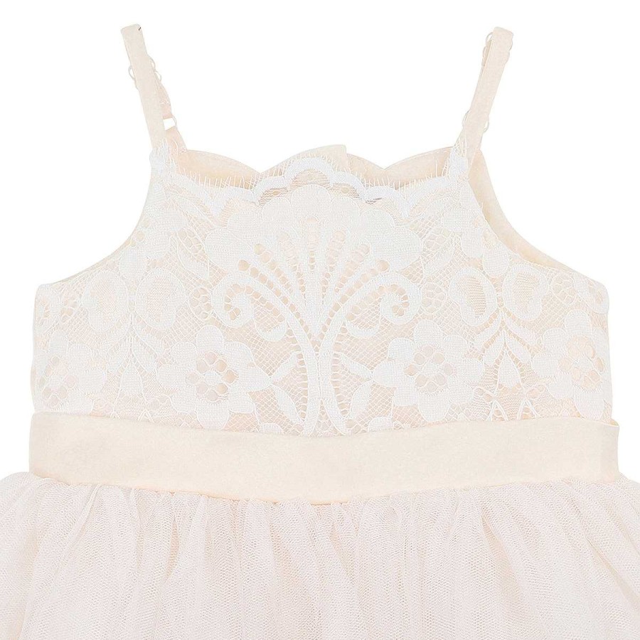 BÉBÉ Champagne Lace Bodice Dress