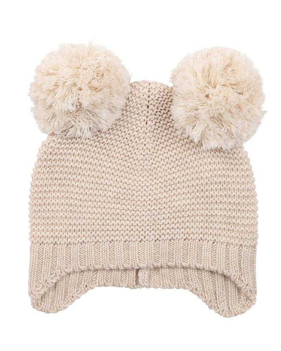 BEBE Olive Pom Pom Knitted Beanie