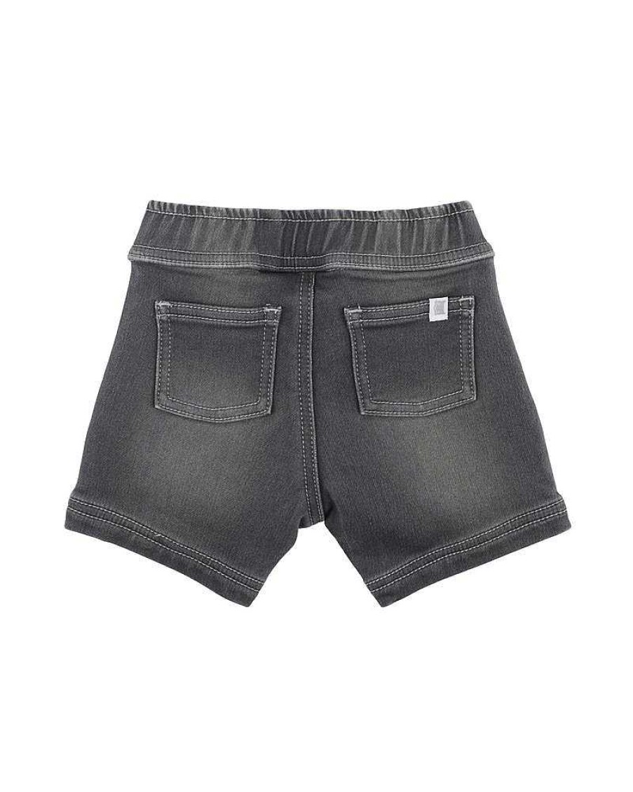 FOX & FINCH Charcoal Knit Denim Shorts